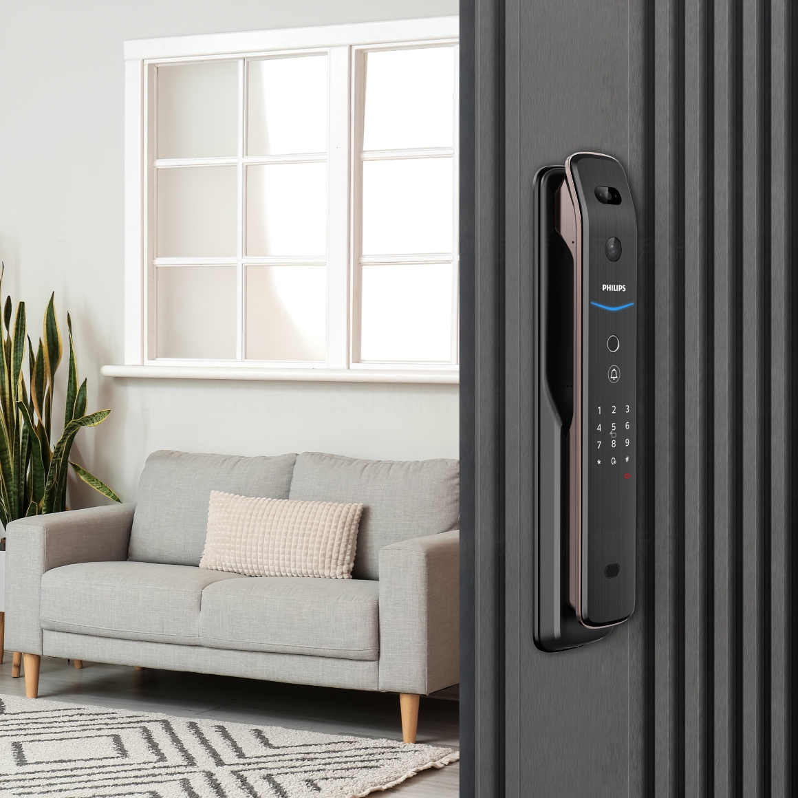 飛利浦PHILIPS】709-FVP 3D人臉辨識遠端視訊貓眼WIFI電子鎖-台灣製造